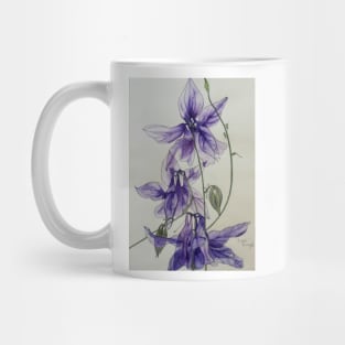 Aquilegia columbine blue watercolour painting Mug